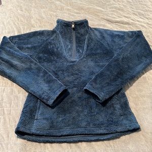 The North Face Osito Pullover Sweatshirt, Fleece, Blue, Fuzzy, Size S